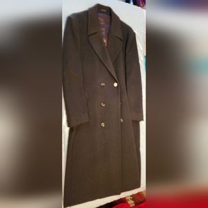 London Fog Trench Coat, Olive Green, Wool, 44L